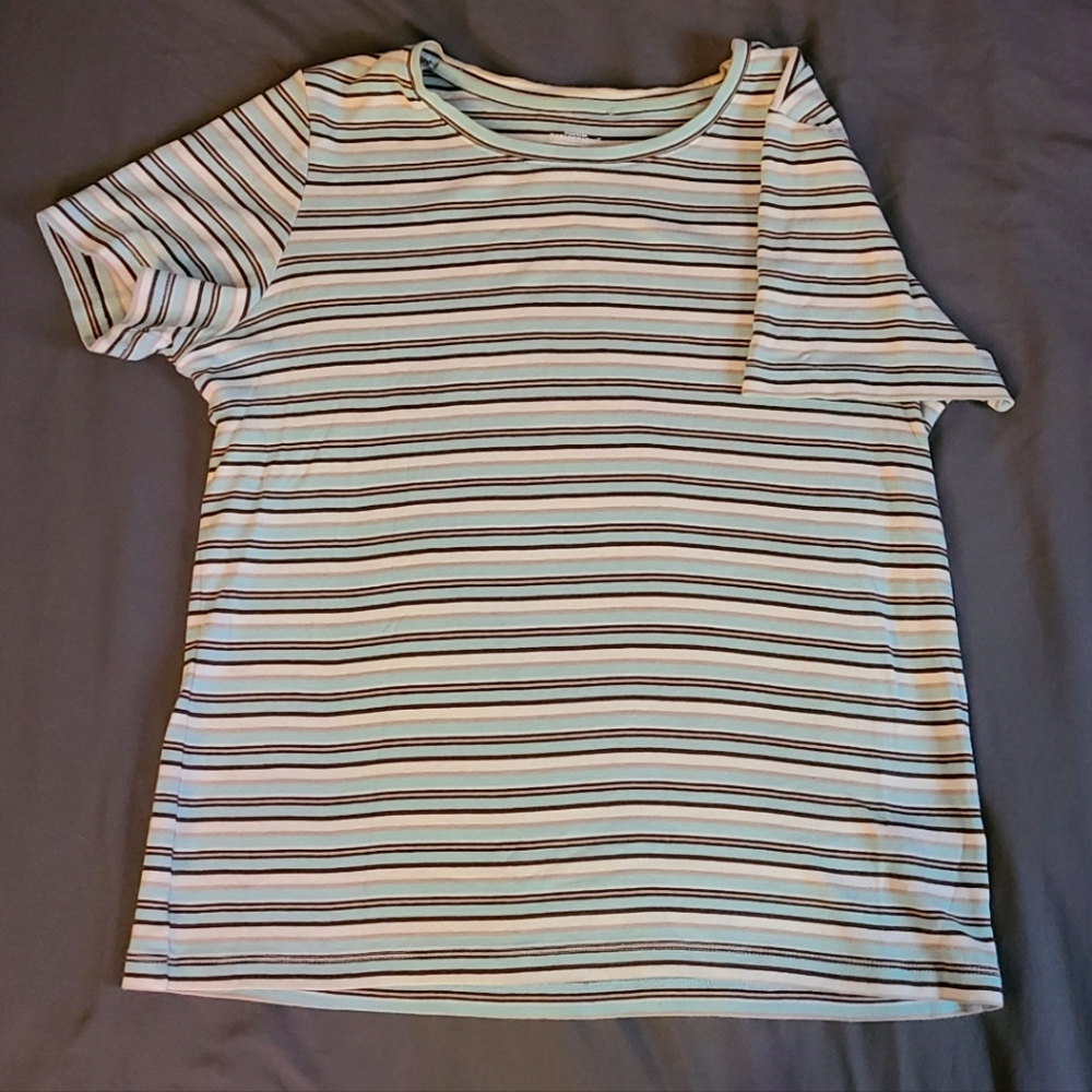 🤎Mint/Brown Striped T-Shirt